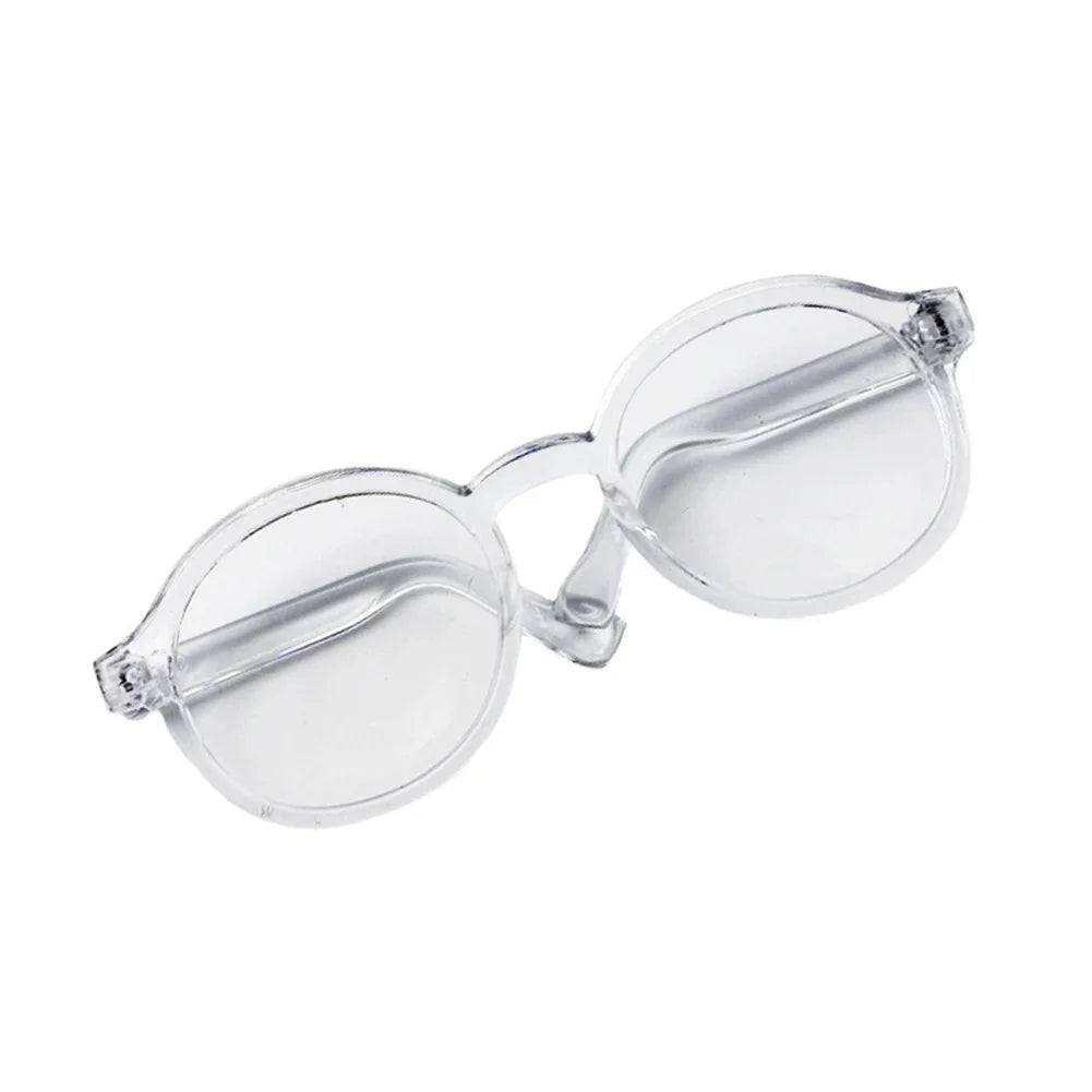 1PC 6.5cm Transparent Plastic Glasses for 1/8 1/6 1/3 1/4 BJD for Labubu MSD SD Plush for EXO Doll Sunglasses