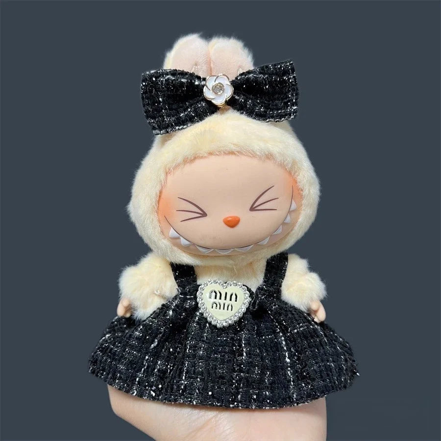 For 17cm Labubu Plush Clothing Doll Exquisite Skirt- Adorable Retro Skirt Set for DIY Clothes Accessories Gift
