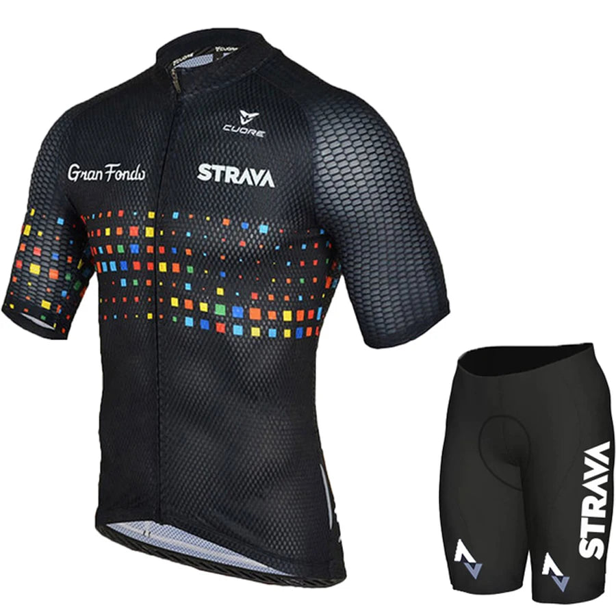STRAVA Style Men's Summer Cycling Clothing Set