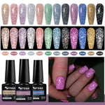 12pcs Glitter Gel Nail Polish Set Sparkling Glitter Semi Permanent Soak Off UV Gel Varnish Nail Manicure With Box Nail Supplies
