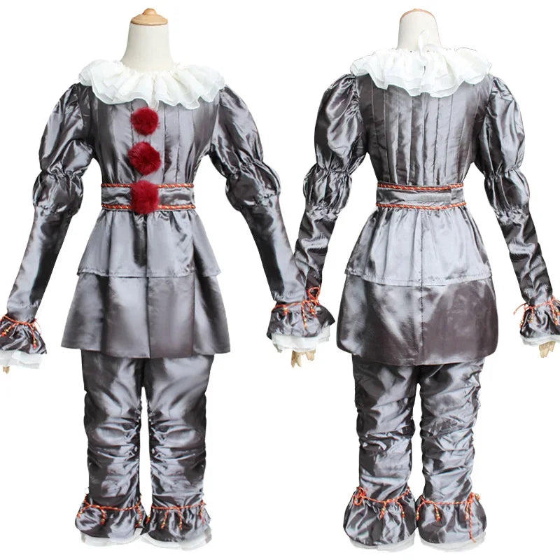 Movie Cosplay Pennywise Clown Cosplay Costume Halloween Adult Carnival Party Stage Performance Villain Vintage Clothing Set