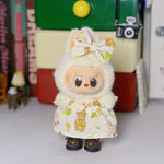 Doll Clothes For LABUBU Frog Set Jumpsuit Kawaii Fisherman Hat 2PCS/Pack Plush Cotton Doll Dress Up Game Decoration