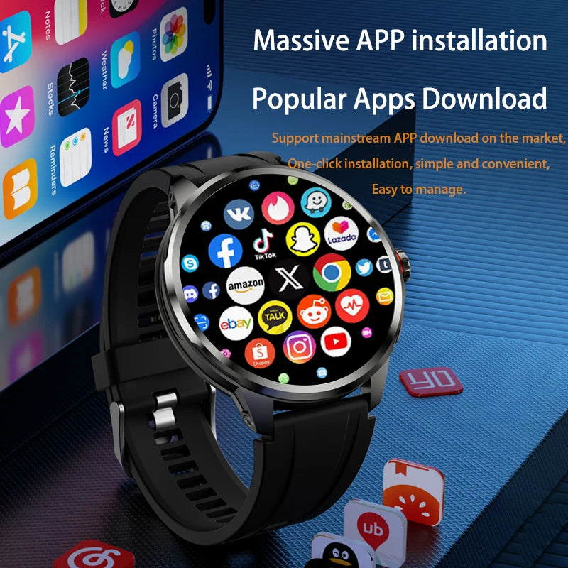 Origianl H99 Smartwatch Amoled 4G Smart Watch Men Students With 190° Rotary Camera GPS Position WIFI Connect Google Play Store