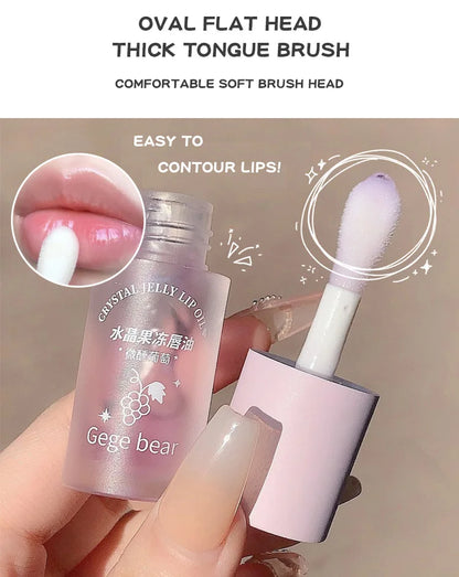 Gege Bear Crystal Jelly Fruit Lip Oil Peach Grape Avacado Hydrating Moisturizing Nourishing And Lightening Lips Line