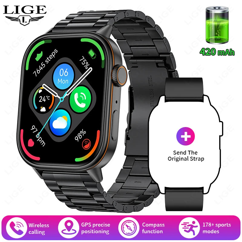 LIGE 2025 For Android IOS GPS Smart Watch Women 2.01