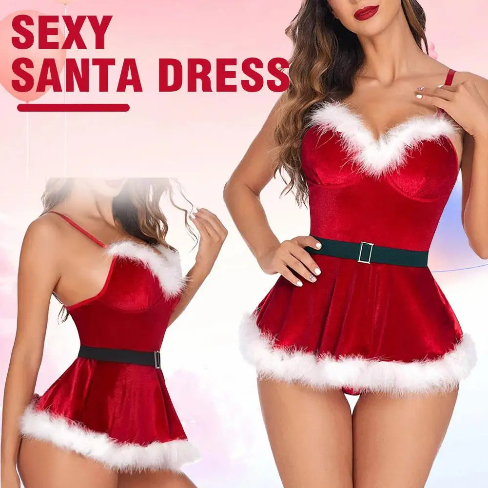 Sexy Christmas Costume for Women, Santa Dress Party Outfit with Sexy Style, New Year Eve