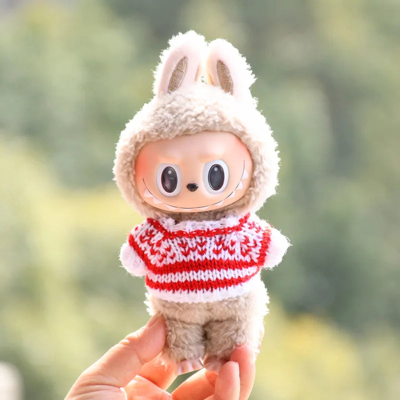17cm Cute Mini Plush Doll'S Clothes Outfit Accessories For Korea Kpop Exo Labubu Idol Dolls Sweater Clothing DIY Kids Girl Gift