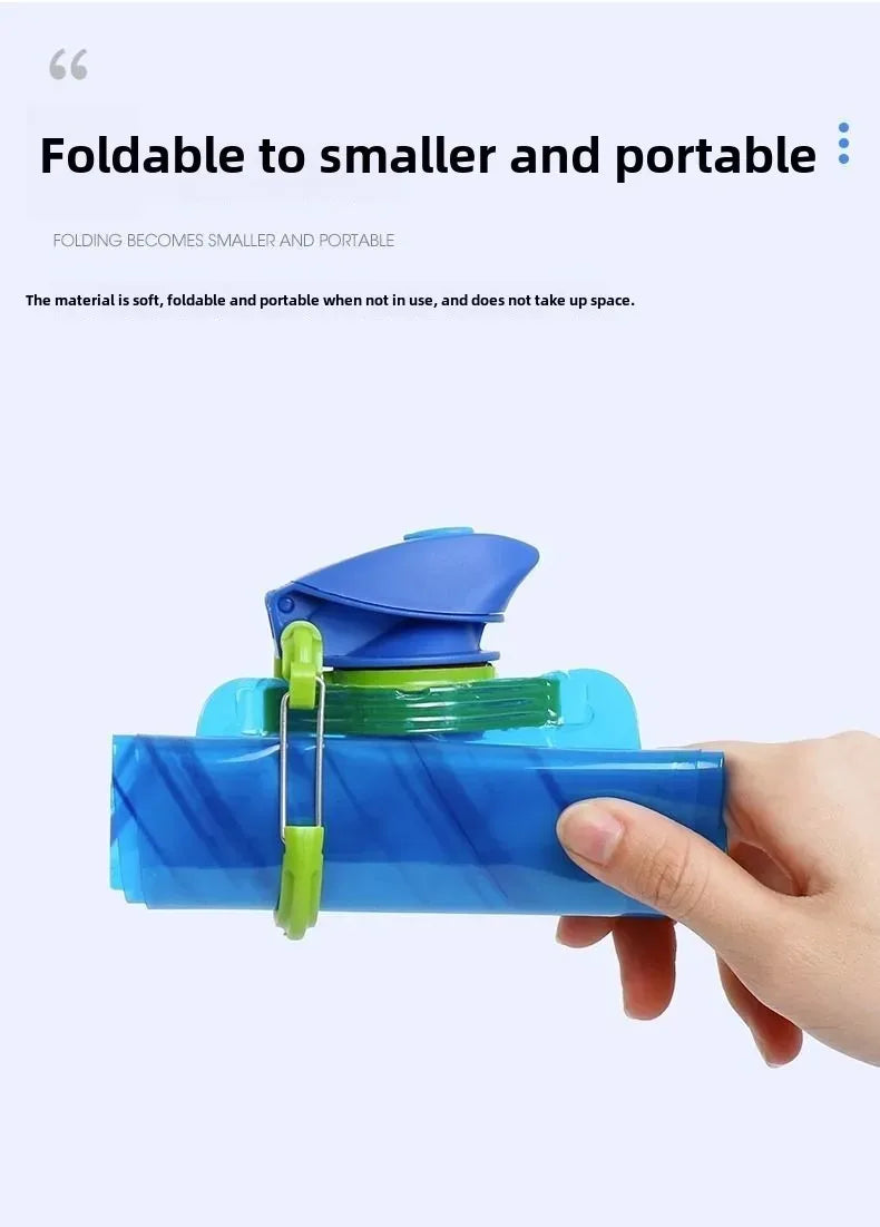 Foldable Water Bottles Flexible Reusable Travel Water Bottle Plastic Water Pouch Soft Flask Water Bag With Carabiner Clip