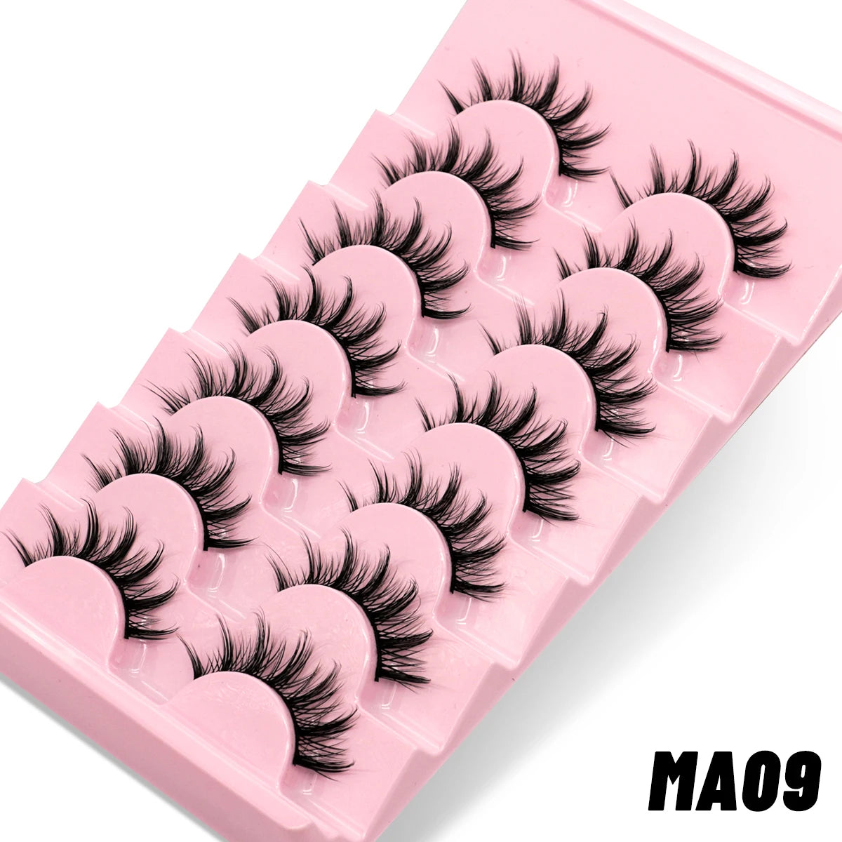 GROINNEYA 5/7 pairs Eyelashes 3D Natural False Lashes Fluffy Soft Cross Manga Lashes Wispy Natural Eyelash Extension Makeup