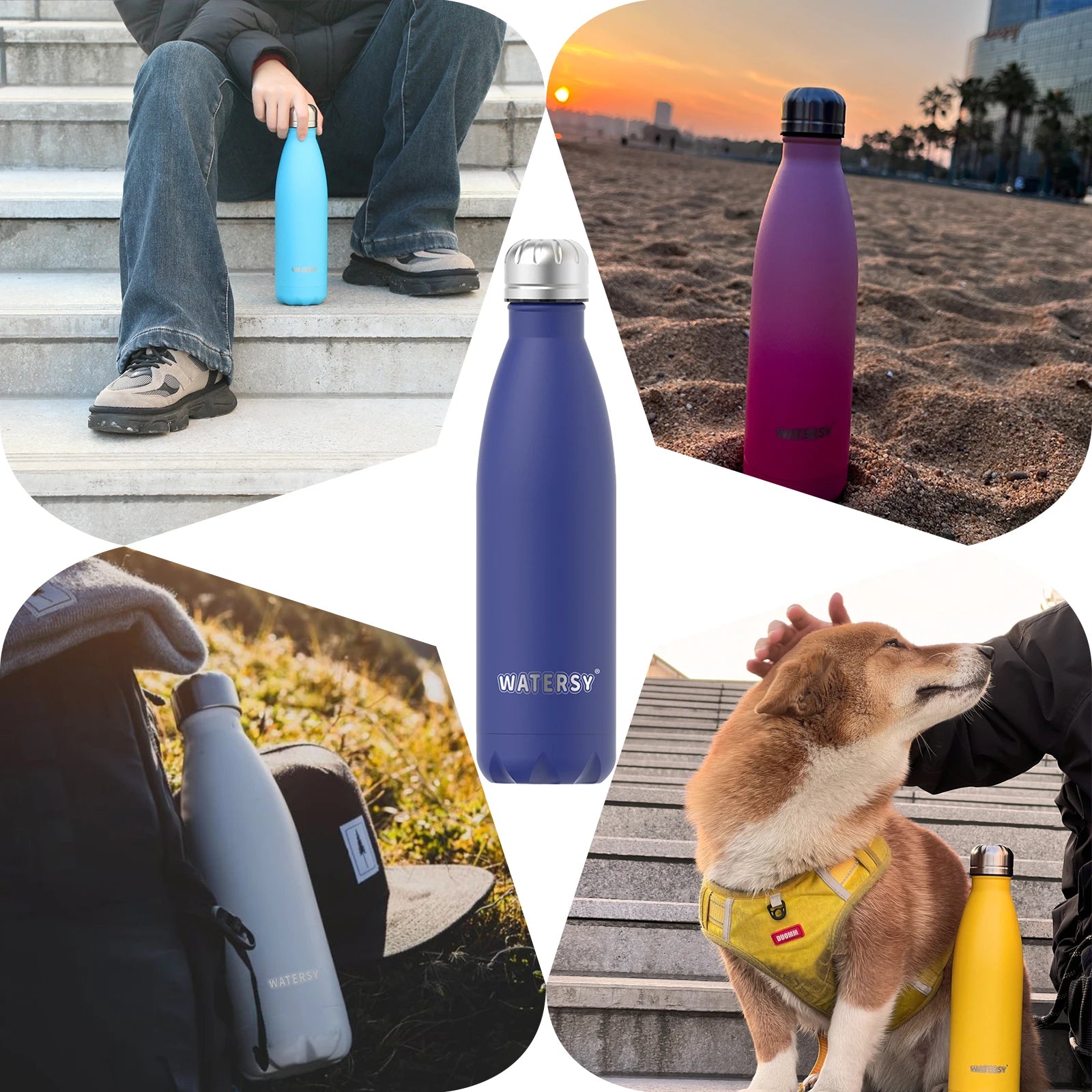 500ML Stainless Steel Thermos Mug Sports Water Bottle Cold and Hot Thermal Cups Vacuum Travel Tumbler Mug Thermal Bike Bottle
