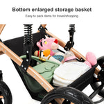 3 in 1 Baby Stroller Prams Lightweight Stroller Compact Foldable Stroller Newborn Stroller Travel System Pushchair Baby Buggy