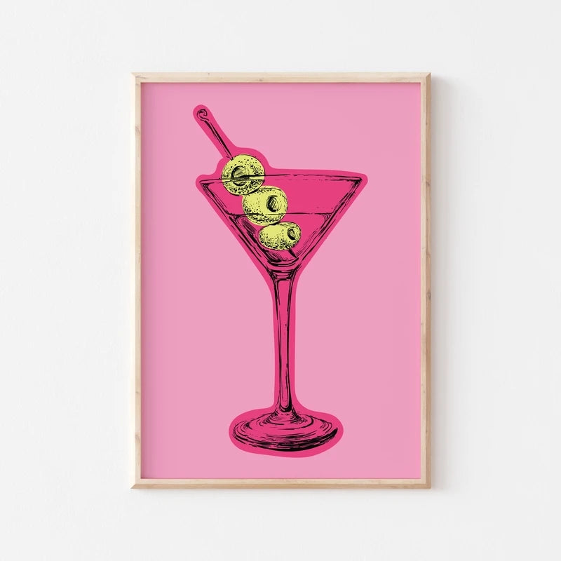 Vintage Cocktail Mojito Wine Club Bar Drinks Wall Art Canvas Painting Nordic Posters And Prints Wall Pictures For Living Room