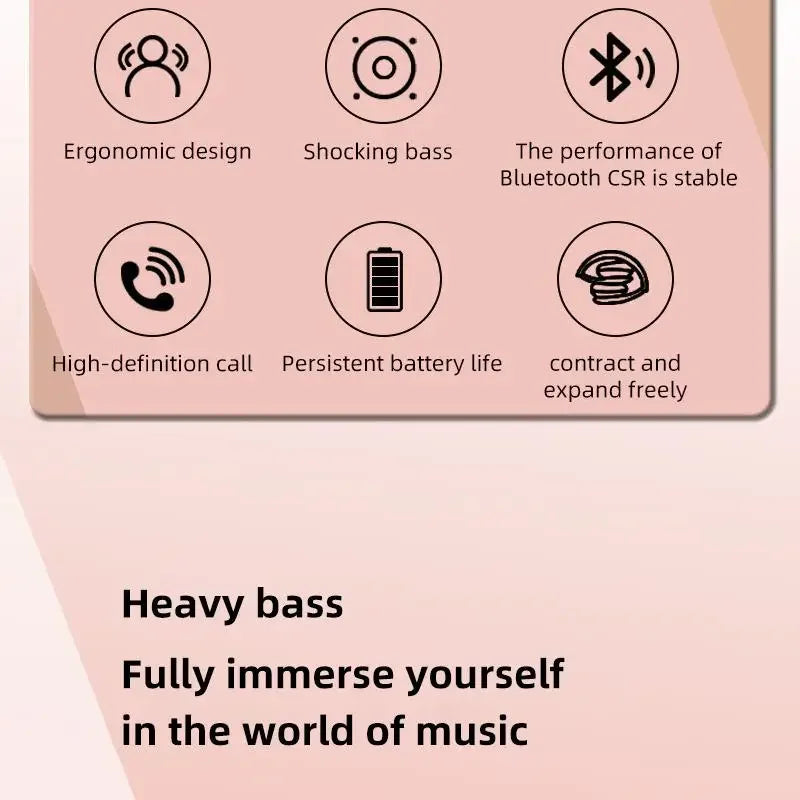 Wireless Headphones BT 5.1 Over Ear HiFi Stereo Headset True Wireless Sports Earphones Noise Cancelling Gaming Headphones