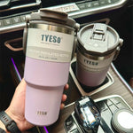 Tyeso 600/750/900/1050/1200ML Stainless Steel Thermos Bottle Car Coffee Cup Sports Water Bottles Keeps Cold and Heat Thermal Mug