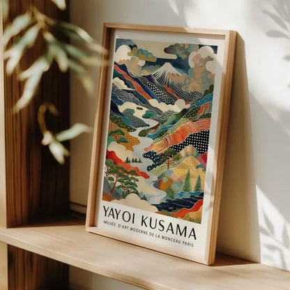 Yayoi Kusama Mount Fuji Canvas Print Japanese Mountain Landscape Poster Colourful Modern Art for Living Room, Bedroom or Office