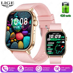 LIGE 2025 For Android IOS GPS Smart Watch Women 2.01" HD Screen Heart Rate Bluetooth Call Compass IP68 Waterproof Men Smartwatch