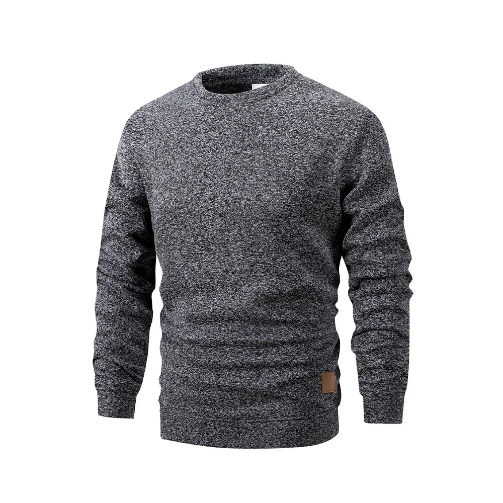 New Men's Sweater Spring Autumn Round Neck Long Sleeve Pullover Casual Sports Sweatshirt High Quality Solid Color Fleece Coat