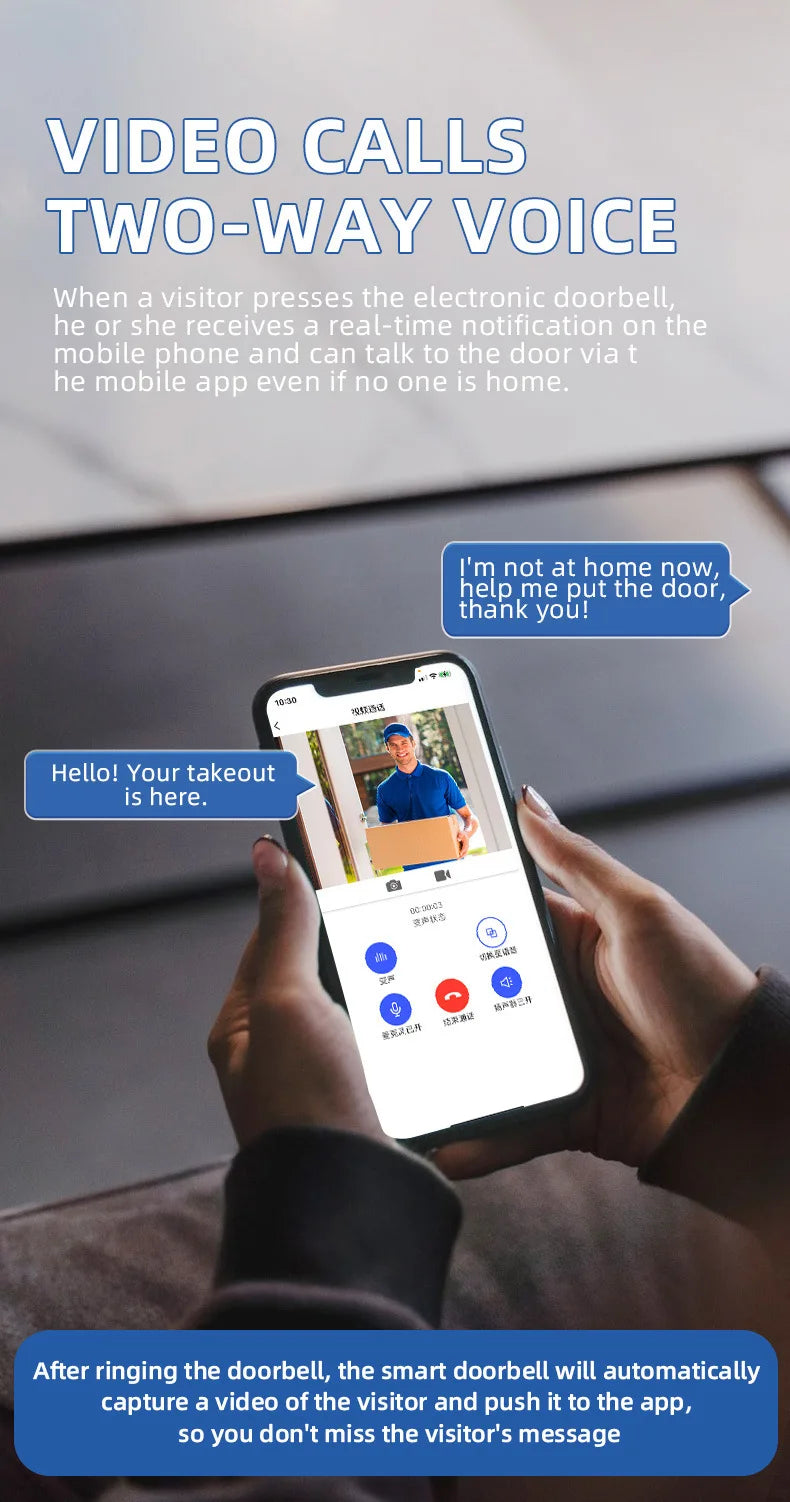 Smart Visual Doorbell with Solar Panel, Anti-Explosion Design, Real-Time Monitoring, Voice Distortion, Waterproof Cover