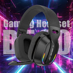 B500 Over Ear Headset Bluetooth5.4 Wireless Stereo Gaming Earphone Built-in Mic RGB Light Low Latency Headphone For PC