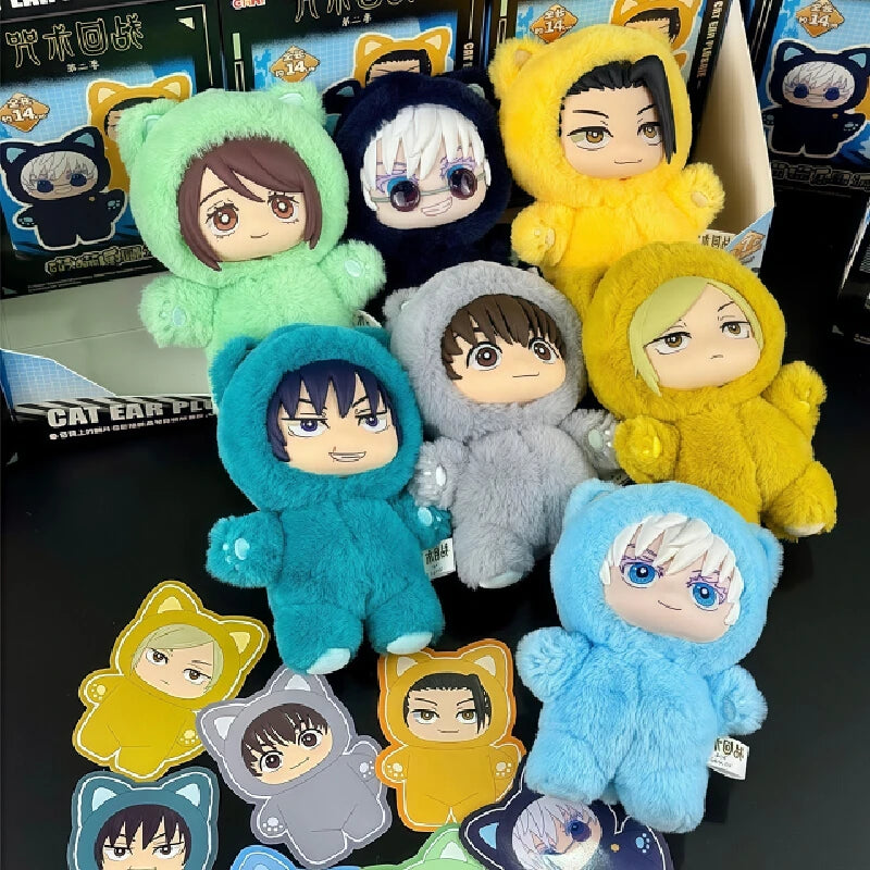 In Stock Genuine Eaki Jujutsu Kaisen Season 2 Cat Park Party Gojo Satoru Blind Box Plush Doll Bag Pendant Model Collection
