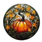 2D Halloween pumpkin circular acrylic sign, suitable for windows, porches, classrooms, courtyards, Halloween decorations, gifts
