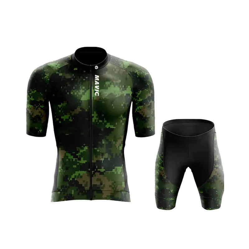 RX MAVIC Men's Summer Cycling Set – Breathable Short Sleeve Road Bike Jersey & Shorts for Team Training