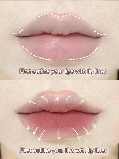 Nude Lip Liner with Lip Brush Cappuvini Korean Style Lip Makeup Long Last Velvet Matte Lipstick