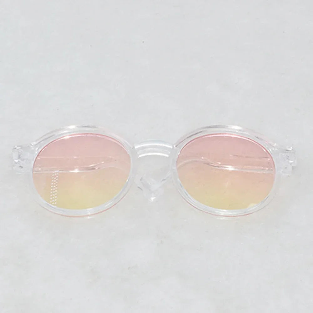 Labubu 6.5cm Transparent Plastic Glasses for 1/8 1/6 1/3 1/4 BJD for Labubu MSD SD Plush for EXO Doll Sunglasses