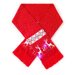 Christmas LED Scarf - Knitted Multicolor Light-Up Scarf for Kids and Adults