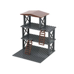 WW2 Military Army Soldiers World War 2 Military Base Observation Tower Model Assemble Building Blocks Bricks Children's DIY Toys