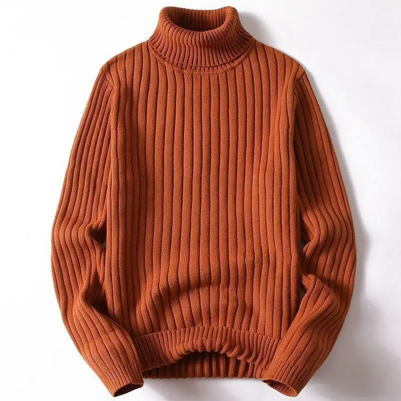 Fashion Mens Turtleneck Sweater Knittde  Pullovers Mens Clothes Autumn Winter Casual Sweater Turtleneck Slim Fit Warm Pullovers