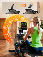 MettleMatic Rm5 Magnetic Rowing Machine, Bluetooth, 16-Level Resistance, 150kg Capacity, Home Use