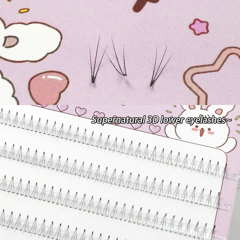 5-7mm Air Lower Eyelashes Fairy Fake LashesSegmented Natural Under Lashes Manga Bottom Lashes Makeup Eyelash Makeup Tool10 Rows