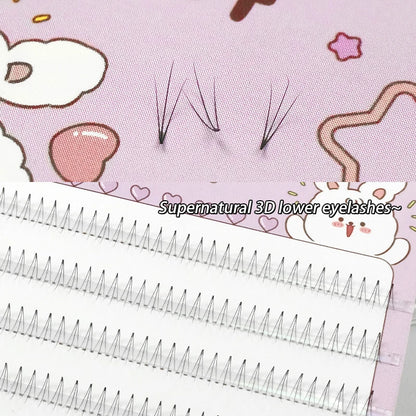 5-7mm Air Lower Eyelashes Fairy Fake LashesSegmented Natural Under Lashes Manga Bottom Lashes Makeup Eyelash Makeup Tool10 Rows