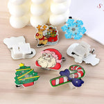 50pcs Flashing Christmas Brooch Pins Light Up Cartoon Badge Gift Stocking Xmas Holiday Party Supplies Costume Accessories