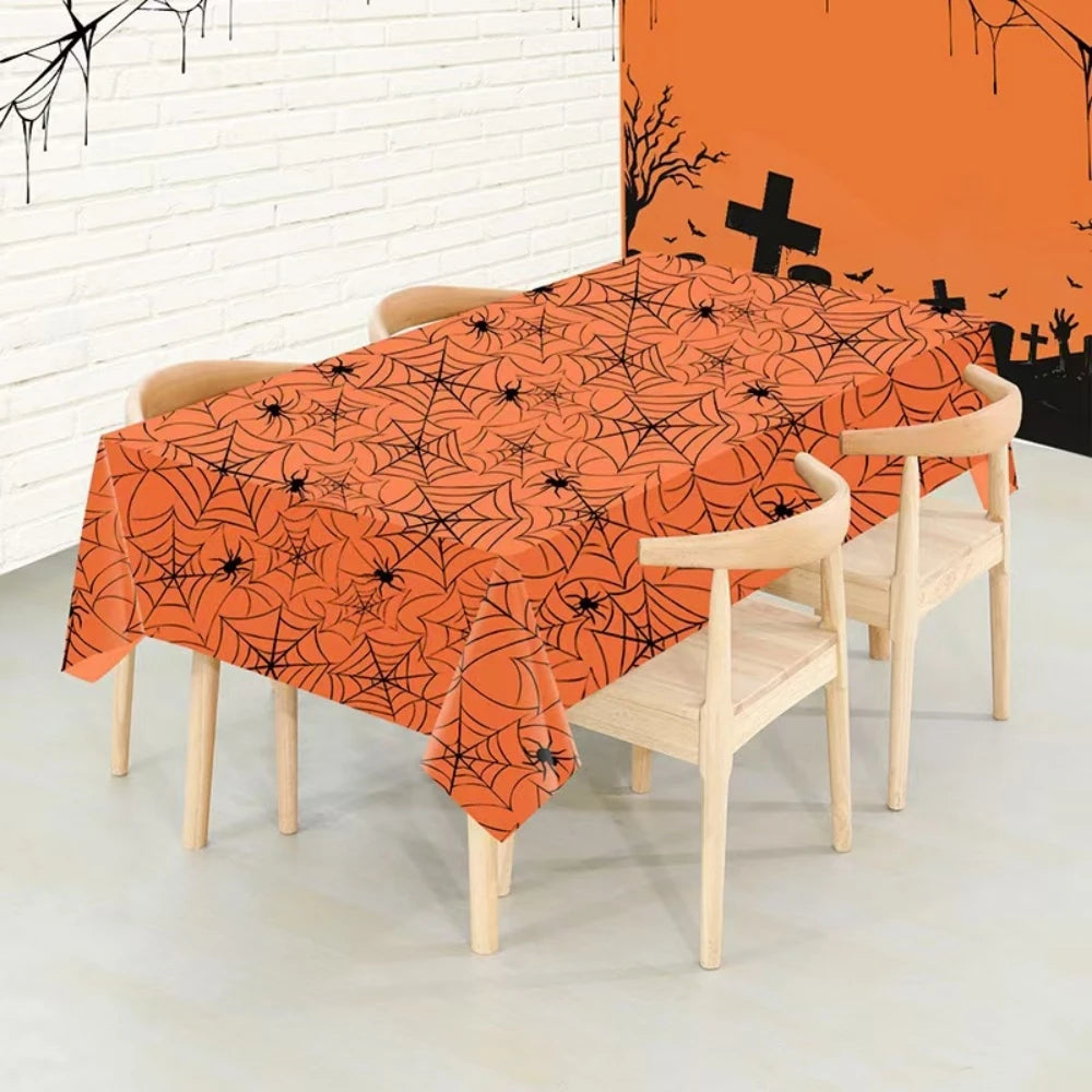 1Pcs Halloween Skeleton Pumpkin Spider Tablecloth Halloween Ghost Festival Day of The Dead Prank Party Carnival Party Decoration