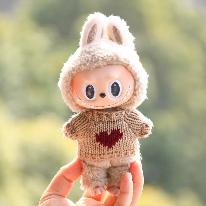 17cm Cute Mini Plush Doll'S Clothes Outfit Accessories For Korea Kpop Exo Labubu Idol Dolls Sweater Clothing DIY Kids Girl Gift