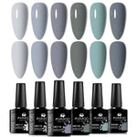 6pc All-season Gel Nail Polish Set Nude Pink Red Glitter Semi Permanent UV Gel Polish Kits All For Manicure Soak Off Vernis