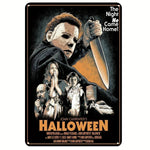 Halloween Horror Movie Metal Sign - Shabby Tin Wall Art, Man Cave Theater Home Decor
