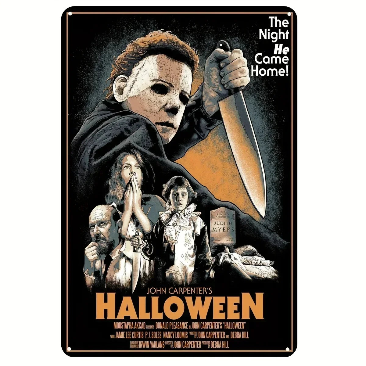 Halloween Horror Movie Metal Sign - Shabby Tin Wall Art, Man Cave Theater Home Decor