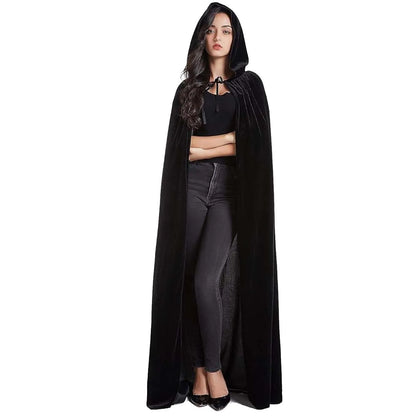 Christmas  Grim Reaper Cloak Velvet long Hooded Unisex cape for  Devil Witch Wizard Halloween Christmas Cosplay cloak