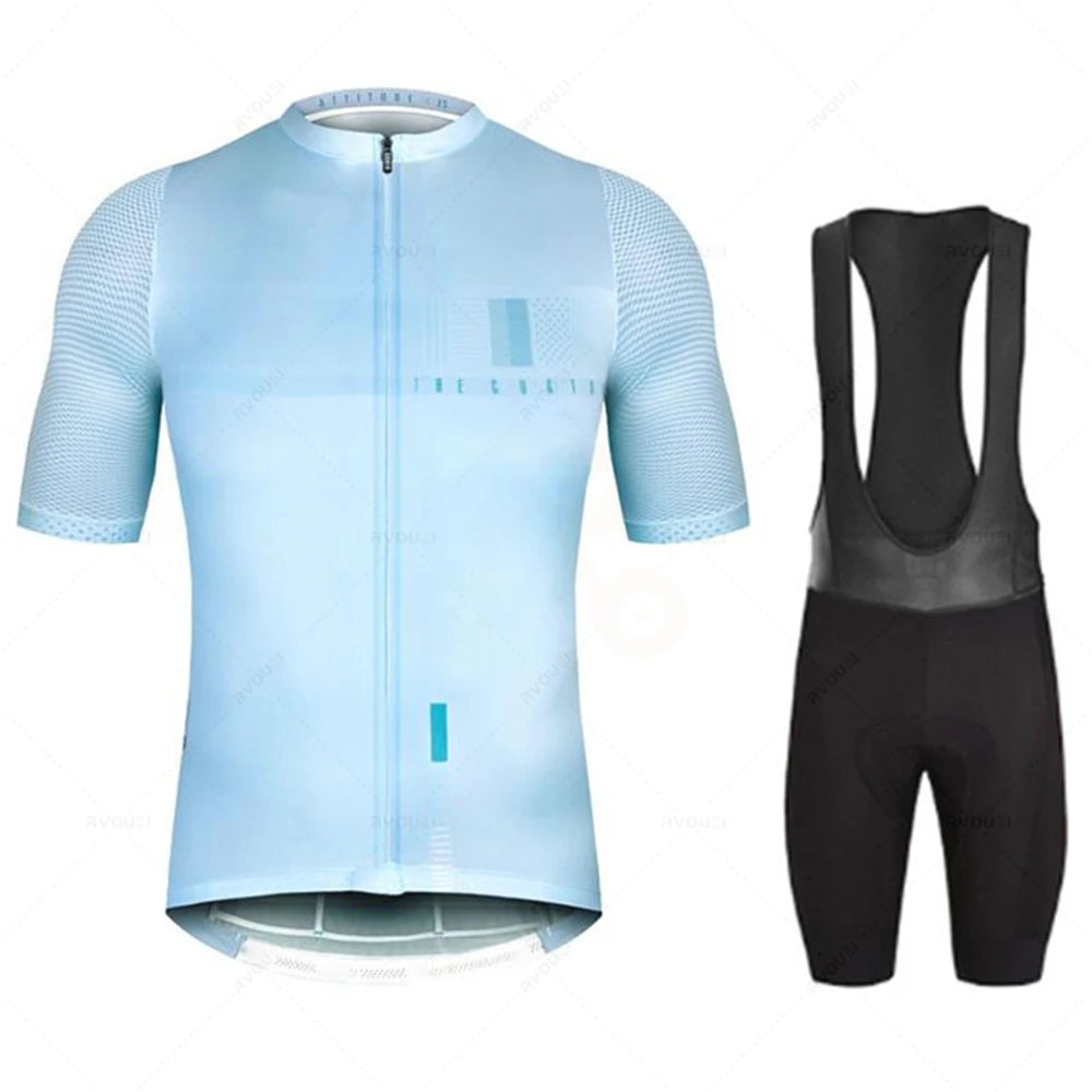 New Pro Team Men’s Cycling Jersey Set – Breathable Anti-UV Short Sleeve Bicycle Clothing Maillot Ciclismo
