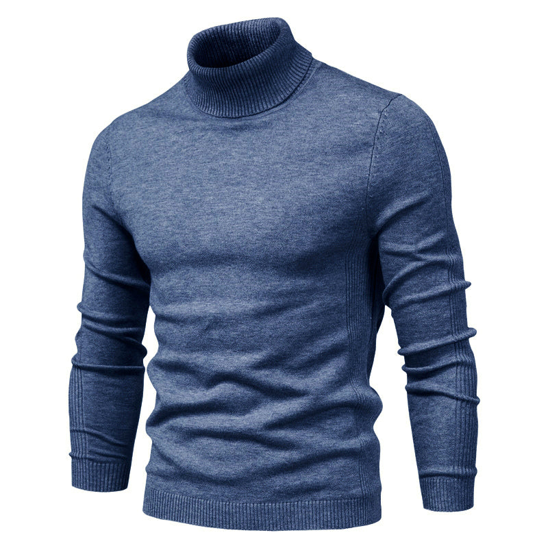New Quality Winter Mens Sweaters Casual Turtleneck Thick Pullovers Solid Color Warm Slim Fit Turtleneck Sweaters Pullover Men