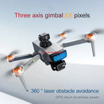 8K ESC 3 Axis Gimbal 360° Obstacle Avoidance WIFI FPV RC Drone 5G Brushless Electric GPS Follow Me Remote Control Quadcopter Toy