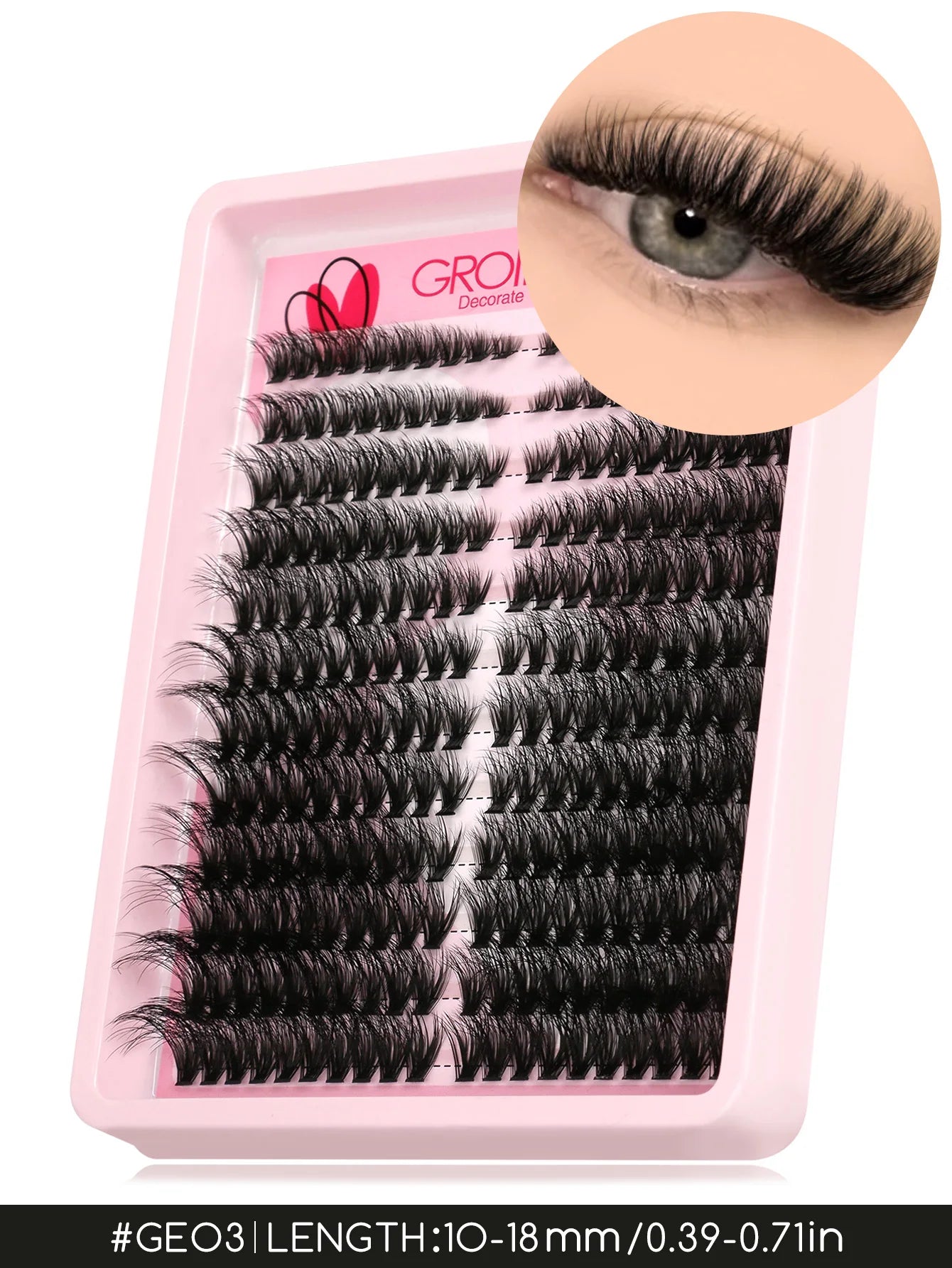 GROINNEYA Lashes Clusters Cat Eyelashes Wispy Individual Lashes Extensions Volume Fluffy Clusters Lashes DIY Eyelashes Makeup