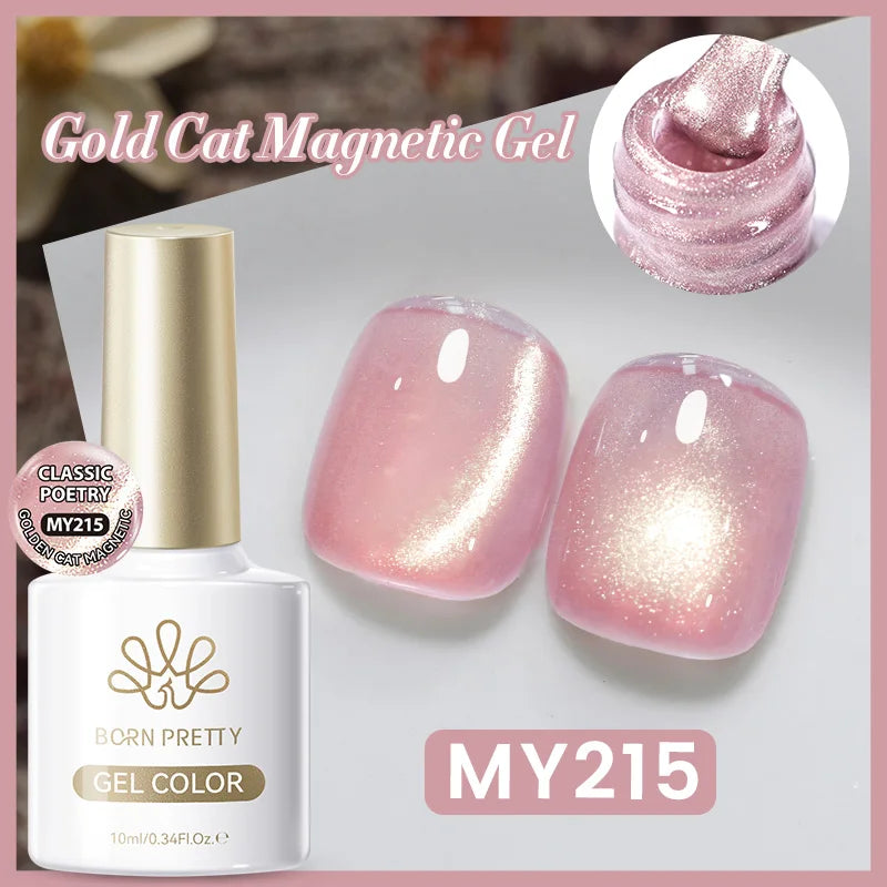 BORN PRETTY 10ml Silver Water Light Cat Magnetic Gel Nail Polish Nail Supplies Vernis Semi Permanent Gel for Fall Winter Nails