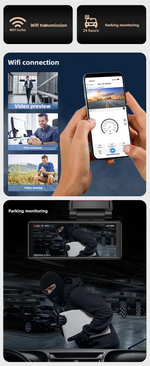 4K HD Dual Lens Dash Cam Car DashCam 3.16 IPS Screen 2K 1080P Camera Recording WiFi GPS Parking Monitoring ADAS Loop Recording