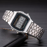 Elegant Digital Watch For Women Gold Silver Stainless Steel Business Ladies Electronic Wrist Watches Man Clock Zegarek Damski
