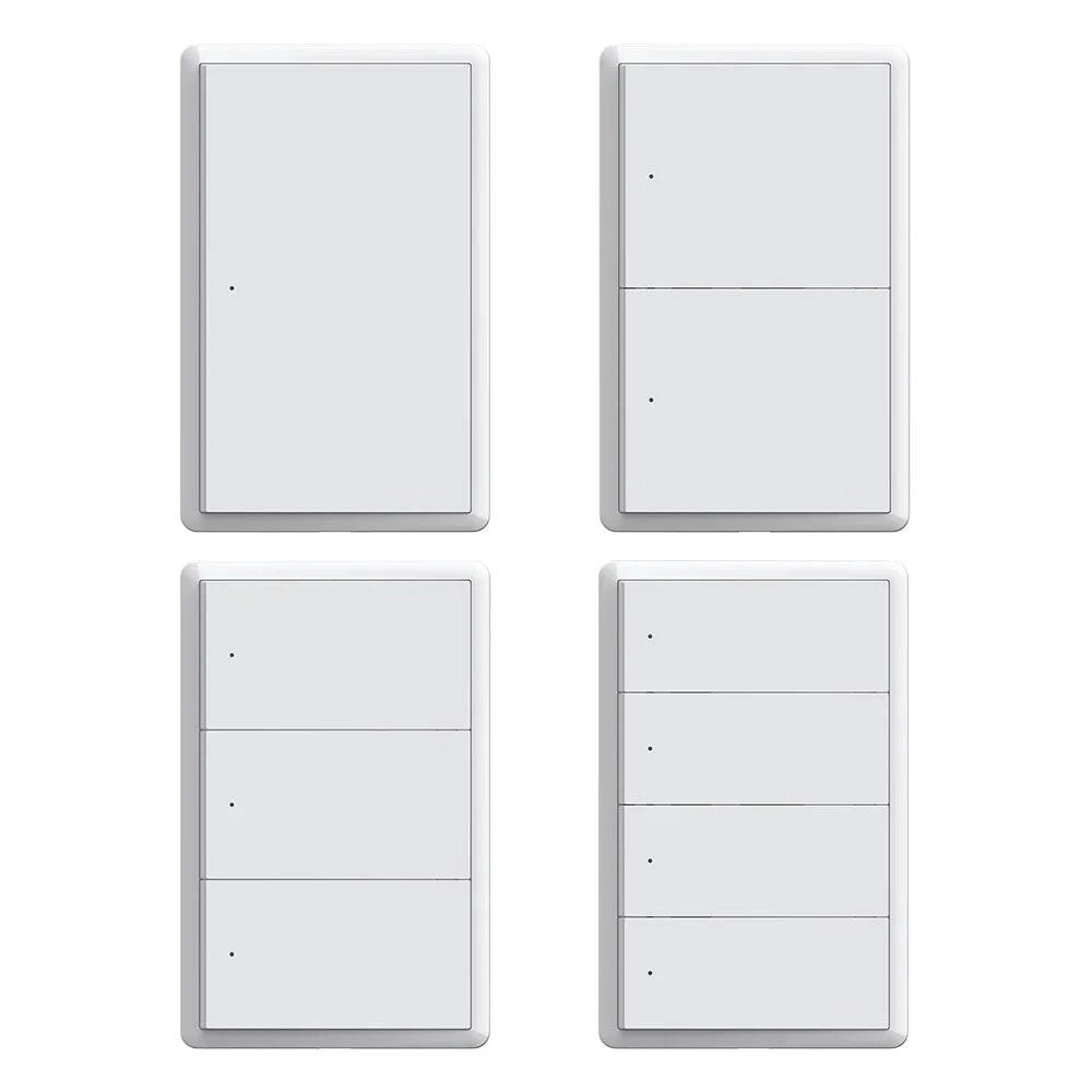 Manhot Matter WiFi Smart Wall Light Switch 1 2 3 4 Gangs with Neutral Wire Push  Physical Light Switches work with Homekit App