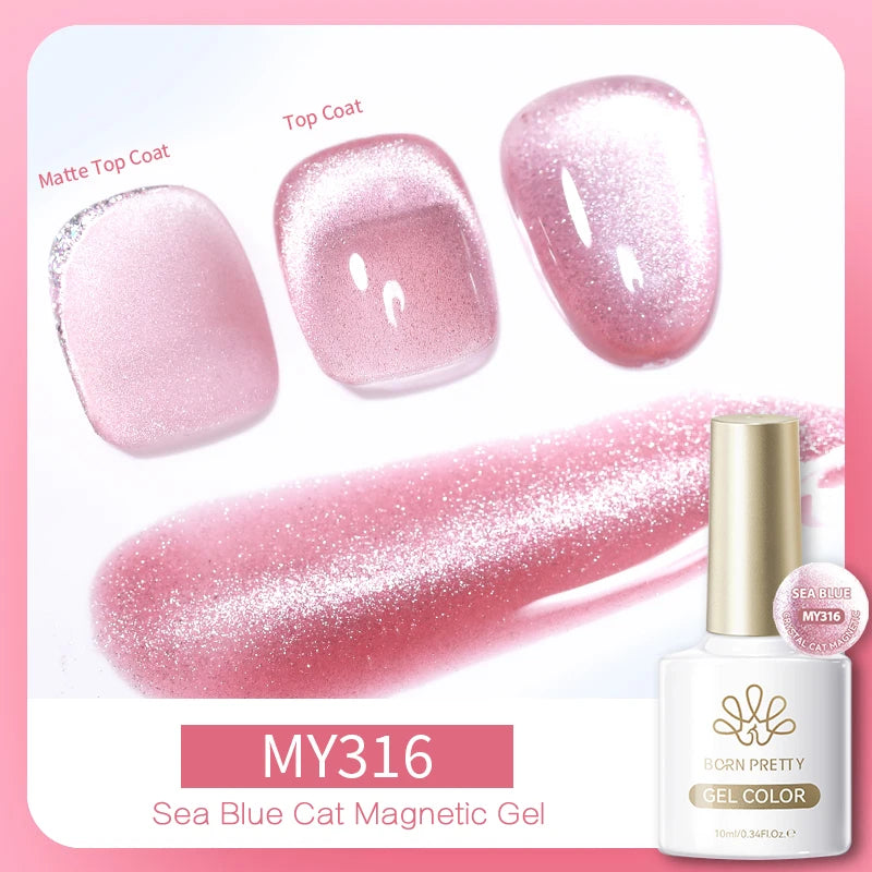 BORN PRETTY 10ml Silver Water Light Cat Magnetic Gel Nail Polish Nail Supplies Vernis Semi Permanent Gel for Fall Winter Nails